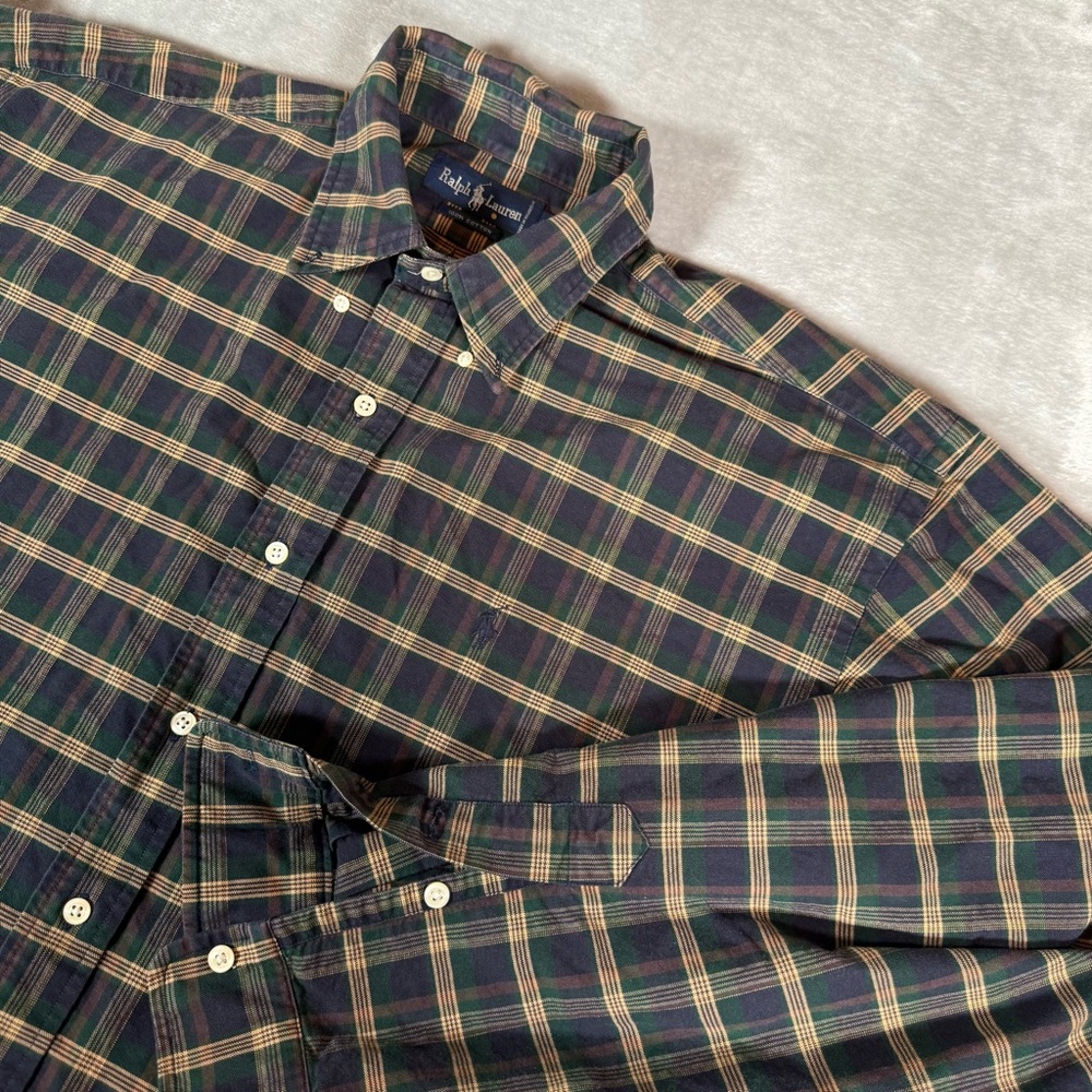 Vintage Polo Ralph Lauren Plaid Long Sleeve Button Shirt Mens XL Oversized Y2K - Picture 4 of 8